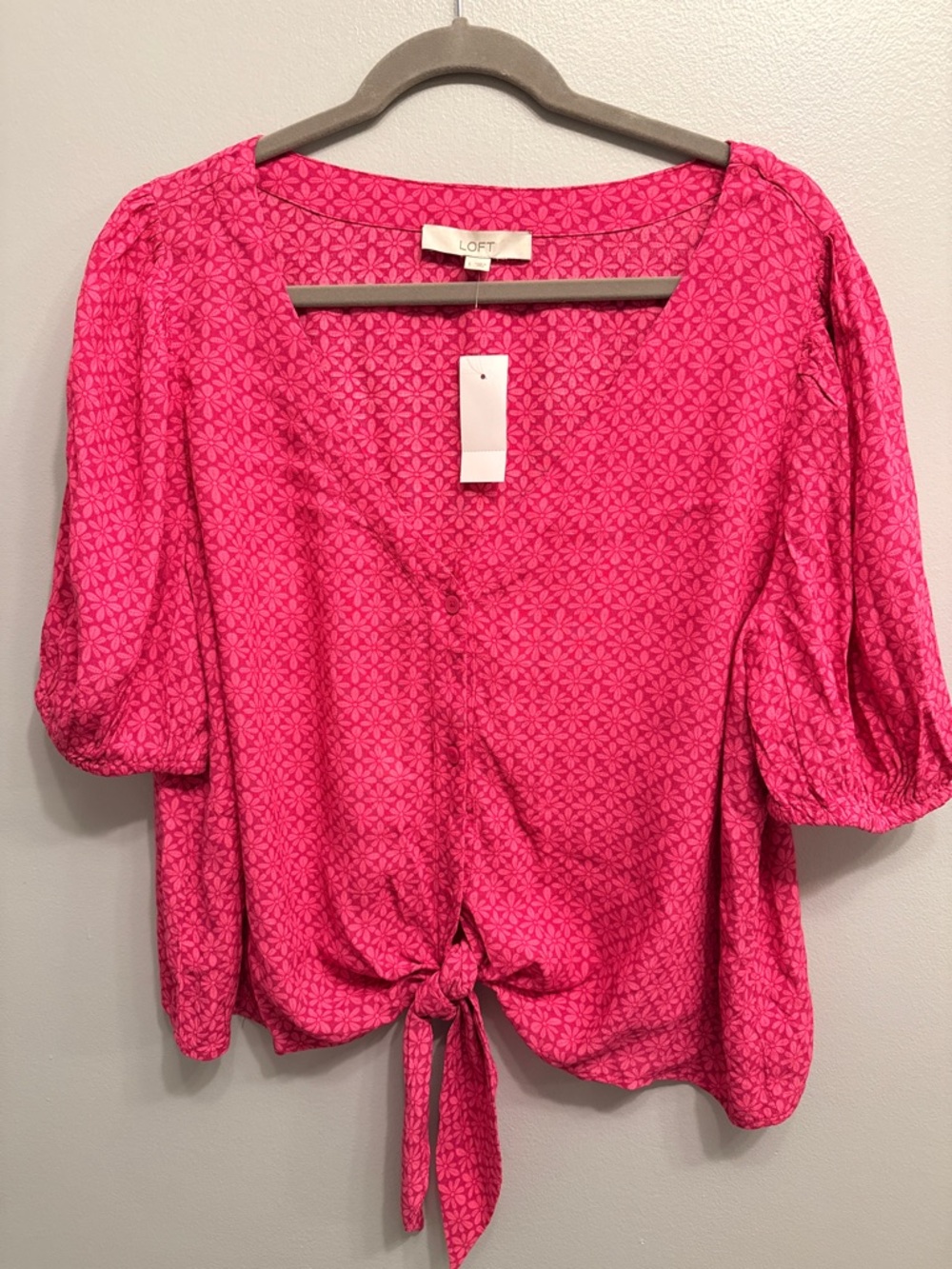Women’s Loft long sleeve pink blouse